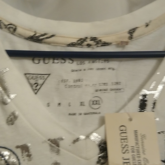 Guess white T shirt men's - Picture 3 of 5